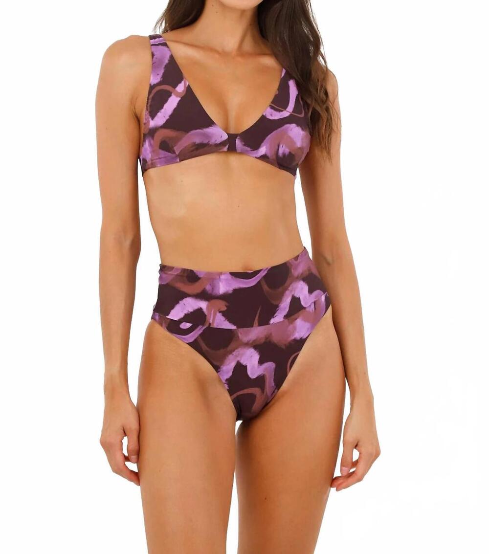 NEW MALAI brush flame bikini top in multicolor